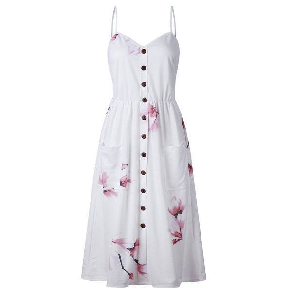 Printing Slip Dress - Mubimart