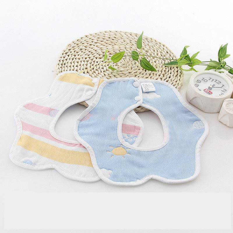 U-shaped Bib Children's 6-layer Cotton Gauze Bib Cartoon Custom Infant Baby Supplies 360 Rotating Bib - Mubimart