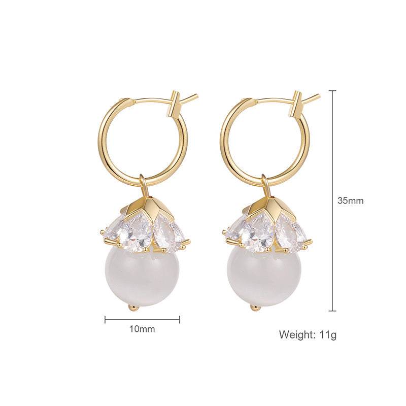 Opal Butterfly Stud Earrings Women - Mubimart
