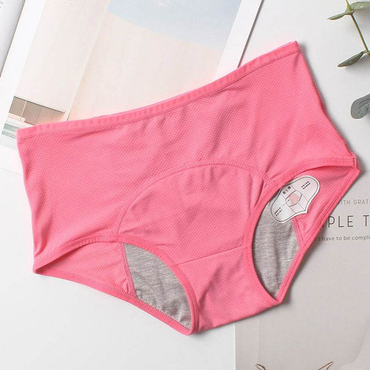 Women's Breathable Mid-high Waist Physiological Pants Leak-proof Sanitary Panties - Mubimart