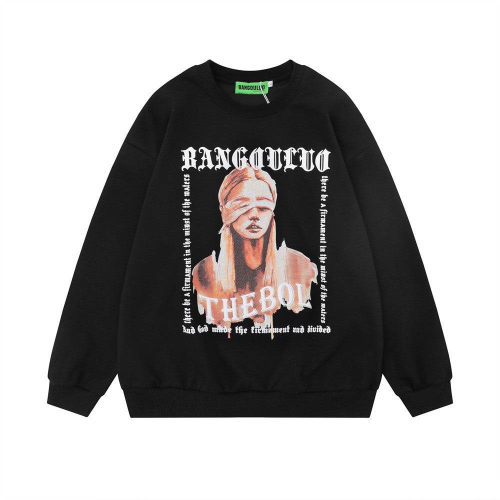 Oil Painting Printed Crew Neck Sweatshirt Men - Mubimart