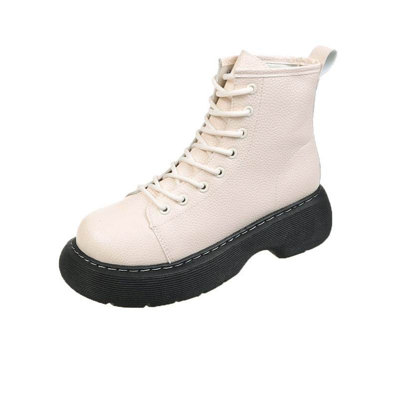 Fashion Lace-up Ankle Boots Women Thin Skinny Boots - Mubimart