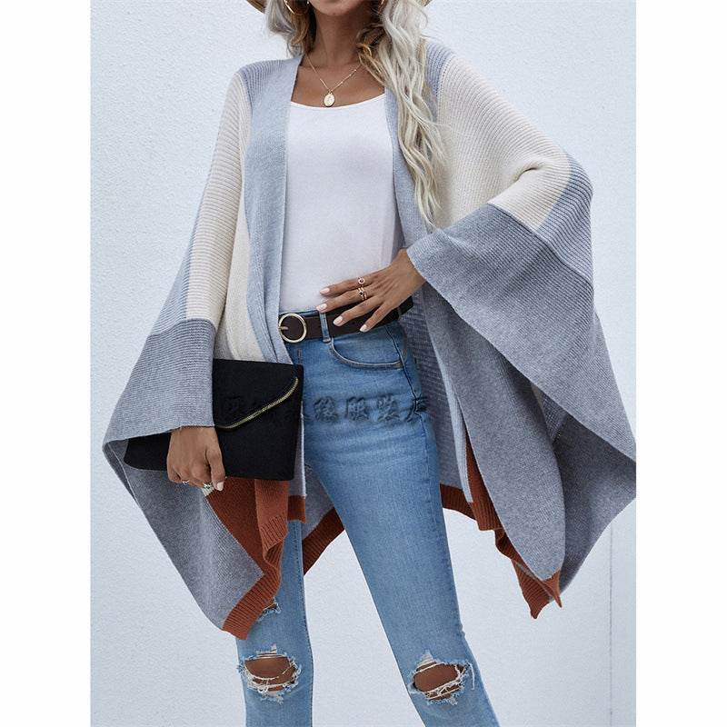 Women's Check Plus Size Loose Knit Cardigan - Mubimart