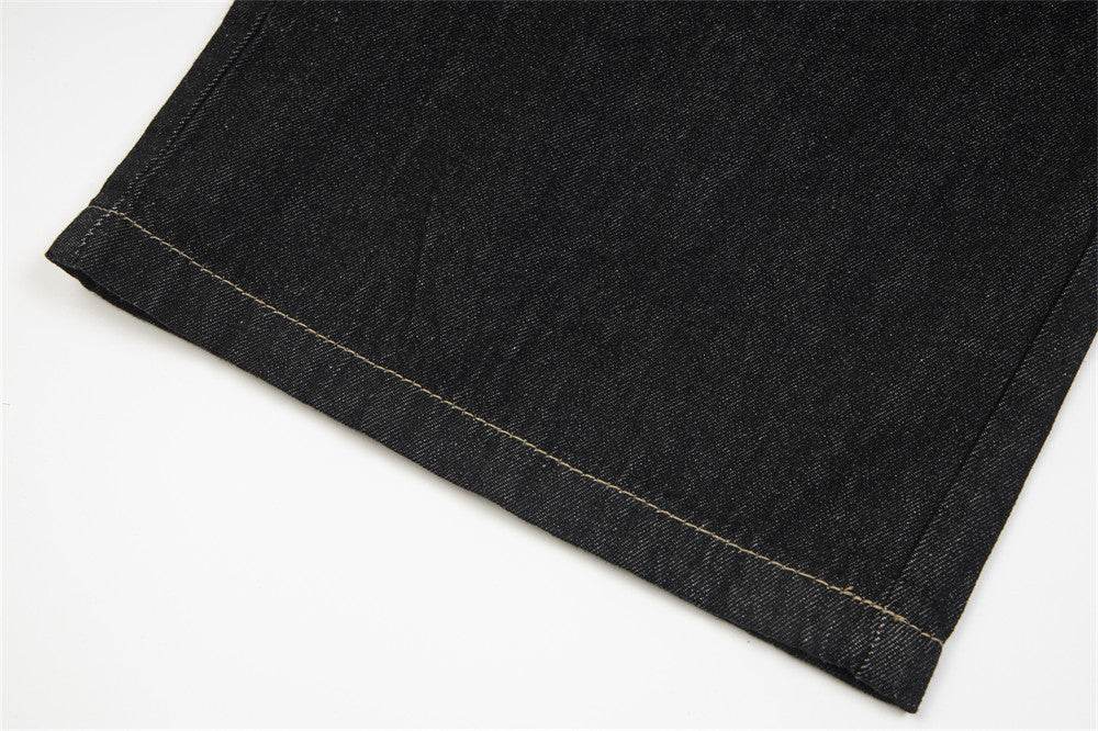 Stitching Straight Jeans For Men And Women - Mubimart