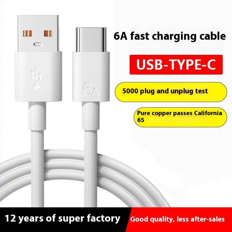 6A Data Cable Type-c Fast Charging Usb Mobile Phone Charging Cable - Mubimart