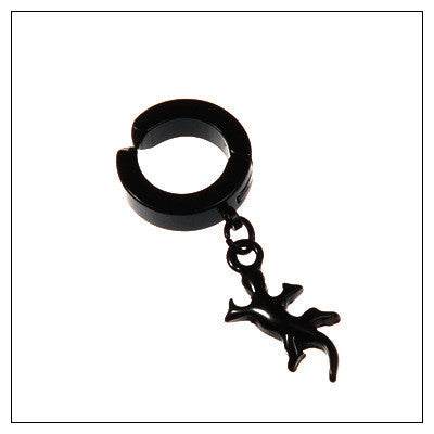 Tassel Black Earrings Without Pierced Cross Wolf Men And Women Tide Earrings - Mubimart