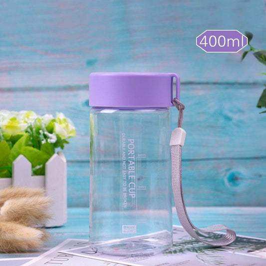 Mini Plastic Cup Water Cup Cute Portable Accompanying Cup With Rope - Mubimart
