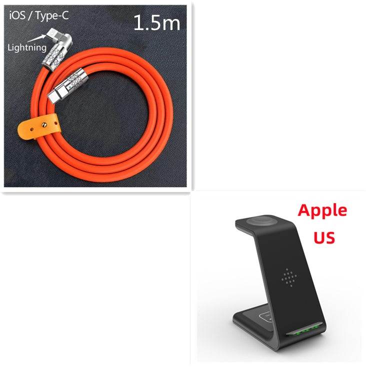 3 In 1 Fast Charging Station Wireless Charger Stand Wireless Quick Charge Dock For Phone Holder - Mubimart