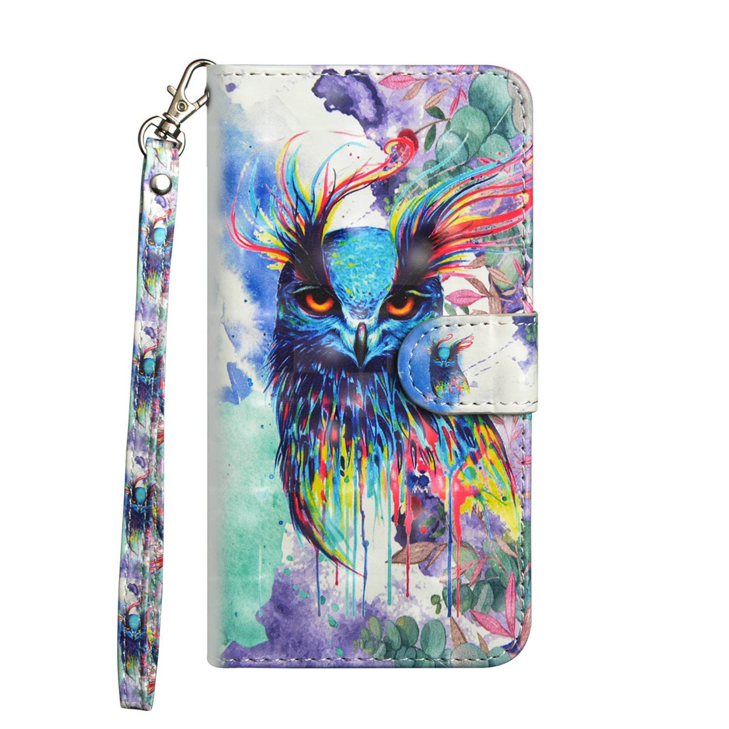 Printed Butterfly Wallet Leather Case - Mubimart