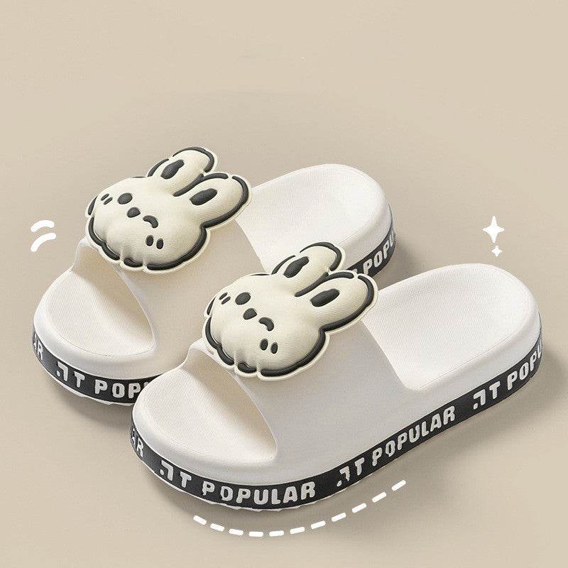 Cute Rabbit Slippers For Women Summer Fashion Letter Garden Shoes Indoor Anti-Slip Floor Bathroom Bathing Home Slipper - Mubimart