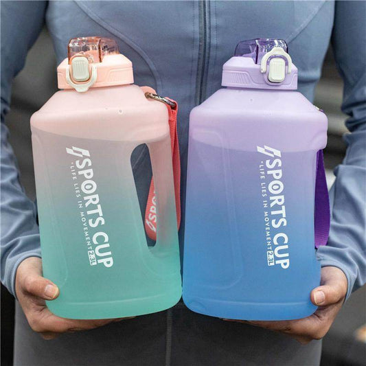 Extra Large Capacity Cup With Straw Fitness Sports Water Bottle Fitness Big Bottles - Mubimart