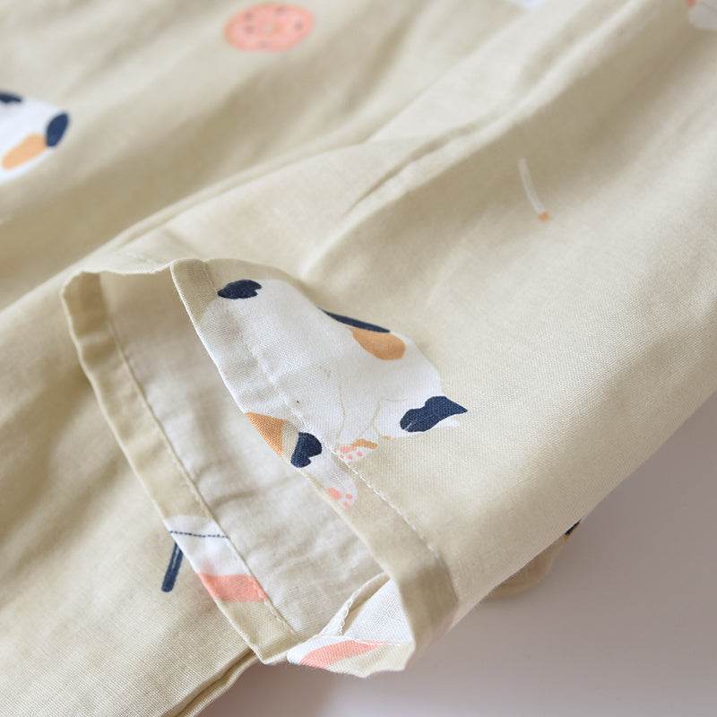 Cardigan Cotton Loungewear Comfortable Suit Pajamas - Mubimart