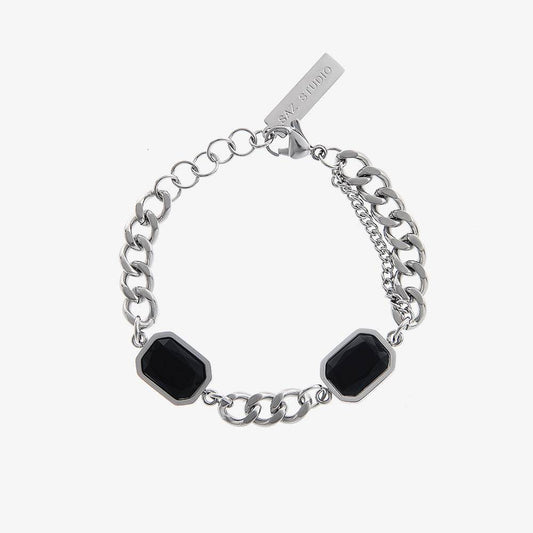 Bracelet Trendy And Cool Black Gemstone Splicing - Mubimart
