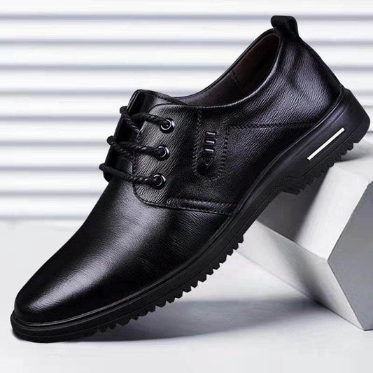 Mens Fashion Casual Leather Soft Sole Insole High Shoes - Mubimart