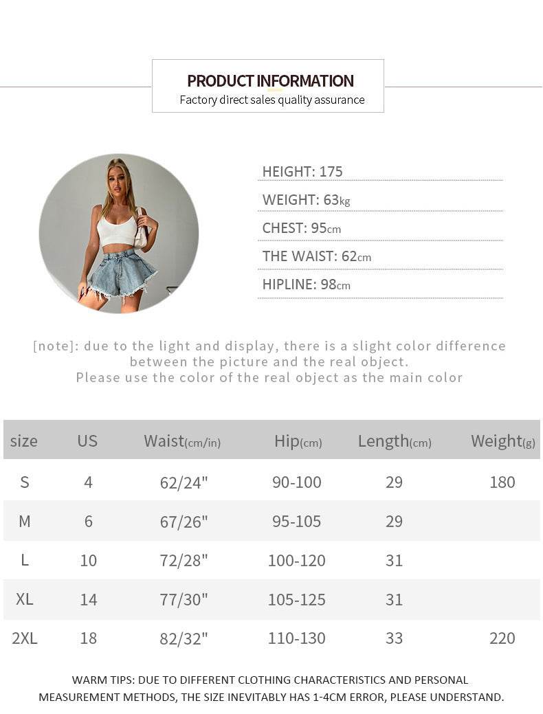High Waist Loose-fitting Tassel Denim Shorts For Women - Mubimart