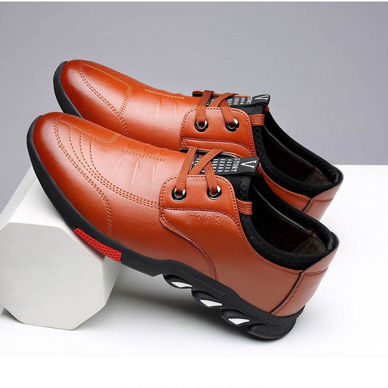 Leather Shoes Mens Leather Spring New Mens Business - Mubimart