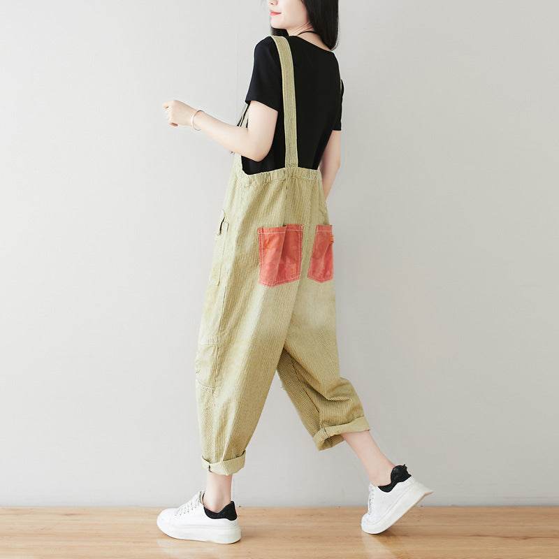 Women's Plus Size Retro Denim Harem Jumpsuit - Mubimart