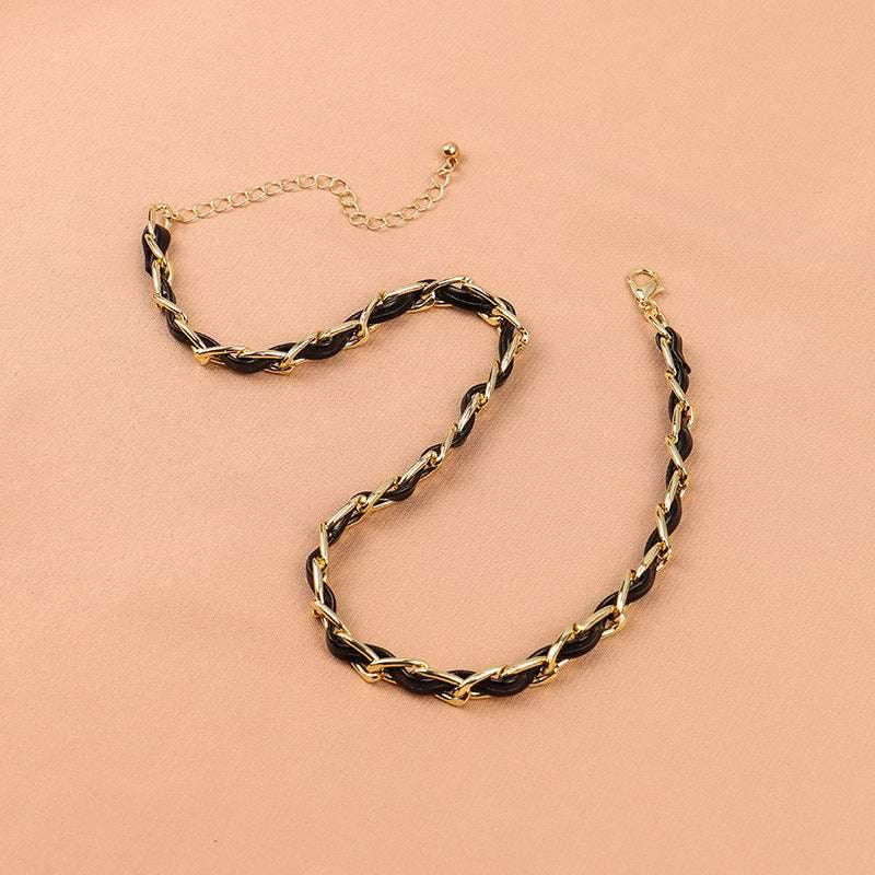 Black Braided Choker Rope Choker Neck Short Chain Choker - Mubimart