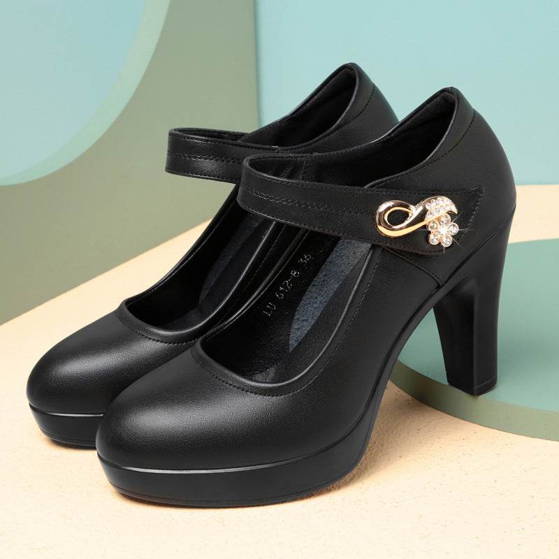 Women's Stylish Platform Chunky Heel High Heels - Mubimart