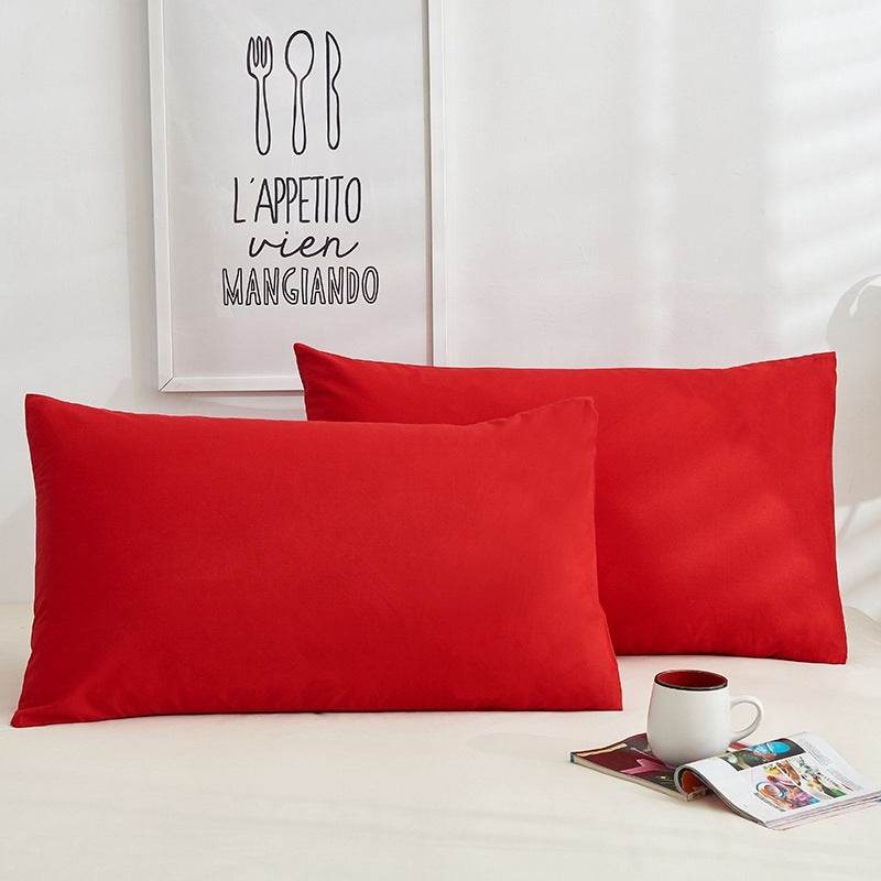 Pure Color Cotton Pillowcases A Pair Of Hotel Hotel Cotton 48X74CM - Mubimart