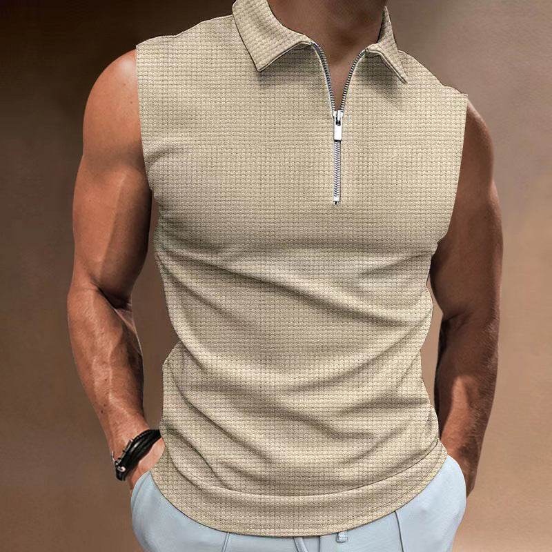 Men's Fashion Casual Solid Color Lapel Undershirt - Mubimart
