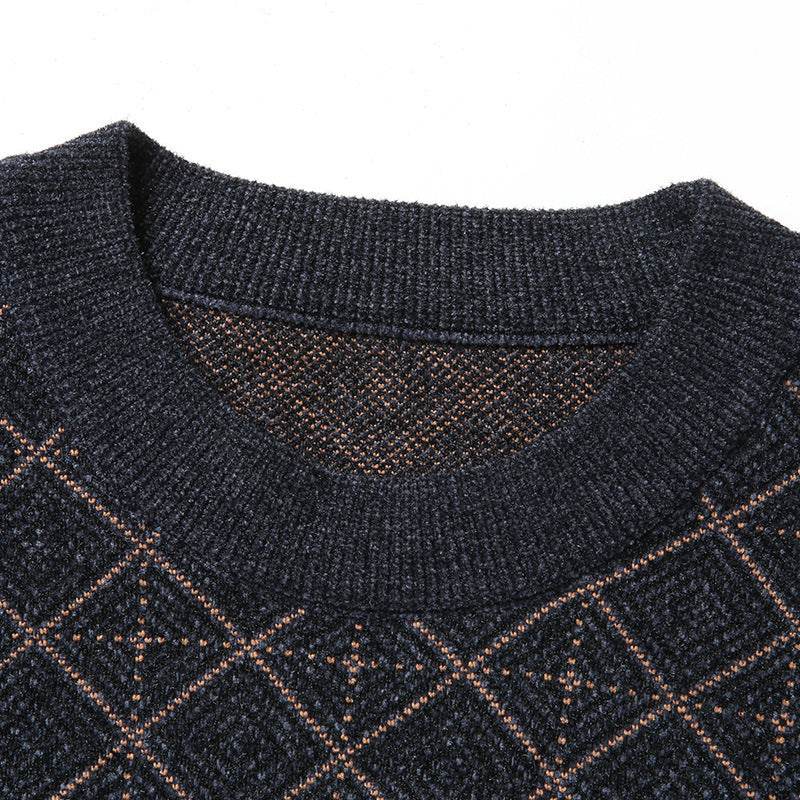 Round Neck Sweater XL Mens Loose - Mubimart