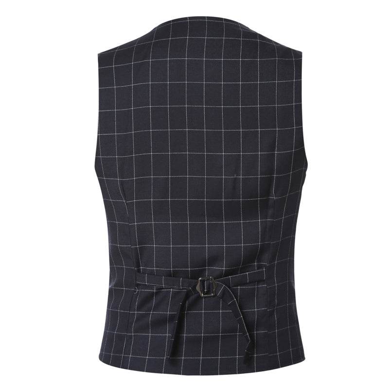 Korean Men's Formal Suit V-necked Vest - Mubimart