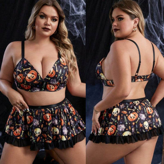 Plump Girls Underwear Halloween Maid Costume Uniform Funny Temptation Women's Large Size Lingerie - Mubimart