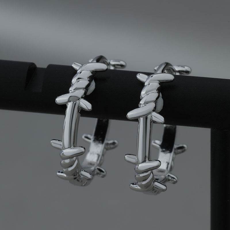 Thorn Plant Ear Clip Earrings For Men - Mubimart