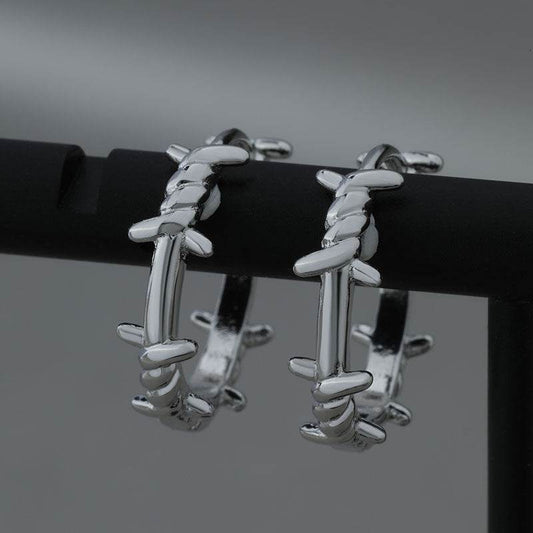 Thorn Plant Ear Clip Earrings For Men - Mubimart