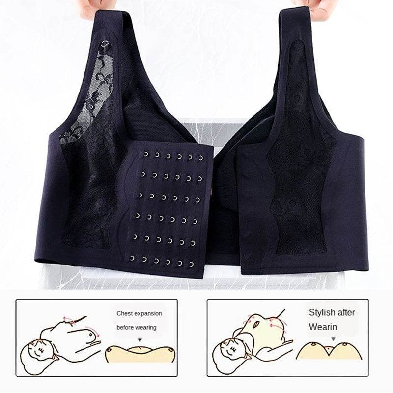 Breasted Unwired Plus Size Adjustable Bra - Mubimart