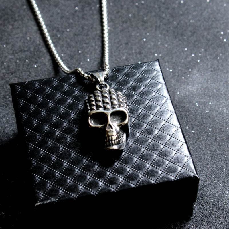 Stainless Steel Skull Necklace For Men - Mubimart