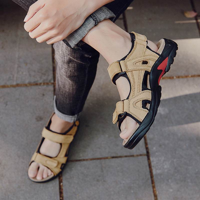 Outdoor Sandals Beach Leather Roman Sandals - Mubimart