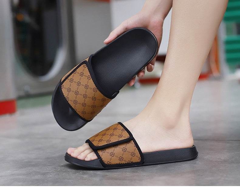 Cross-border Slippers Summer Outdoor Wear Niche High-grade Velcro Non-slip Beach Flip-flops Men - Mubimart