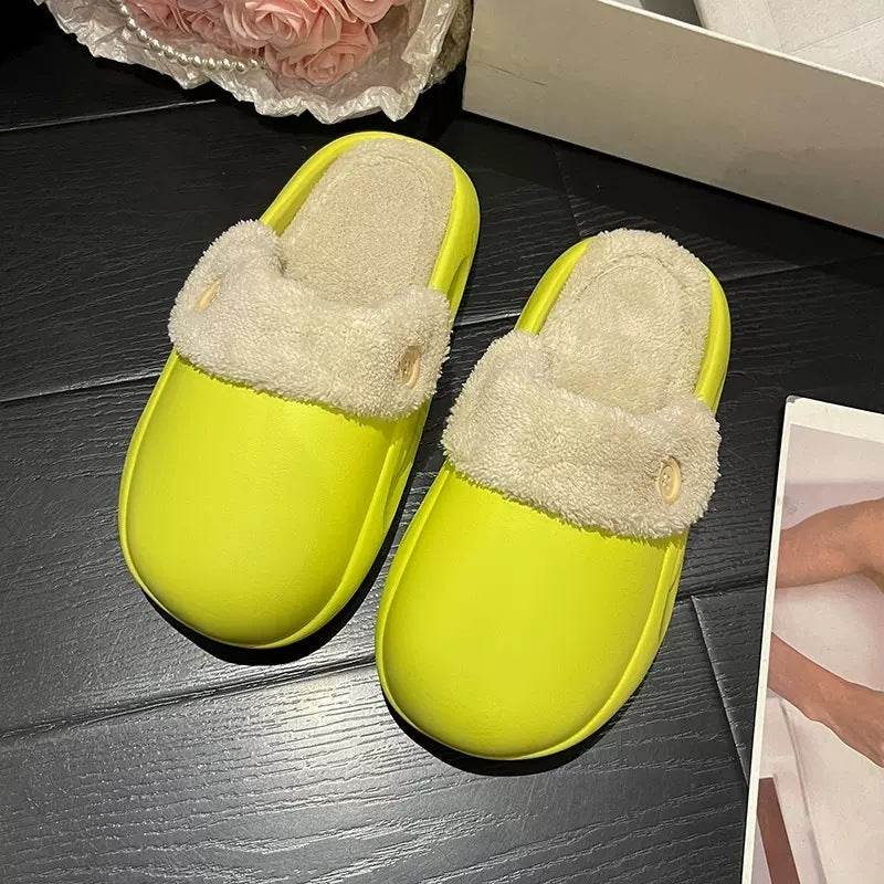 Detachable Washable Slippers Winter Warm House Shoes Bedroom Slippers Women - Mubimart