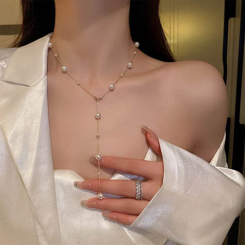 Trendy Pearl Necklace For Women Fashion Starry Pearl Choker Necklaces 2024 Fashion Jewelry Girl Gifts - Mubimart