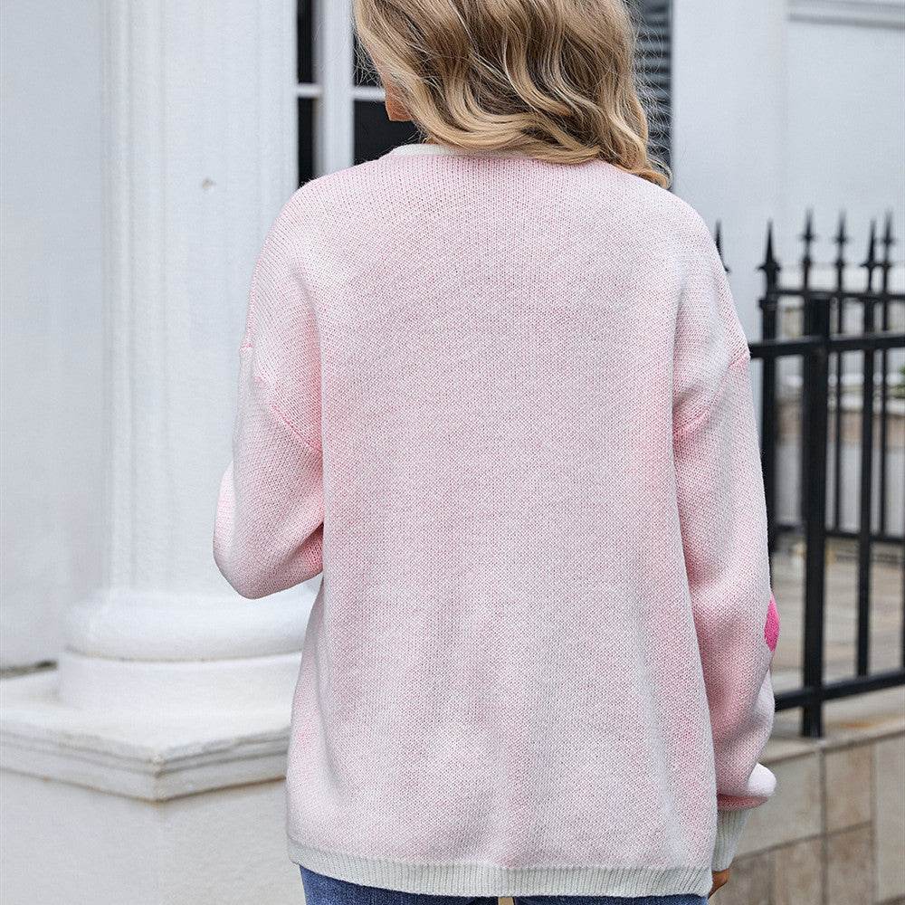 Women's Sweater Plus Size Cardigan Flower Knitted - Mubimart