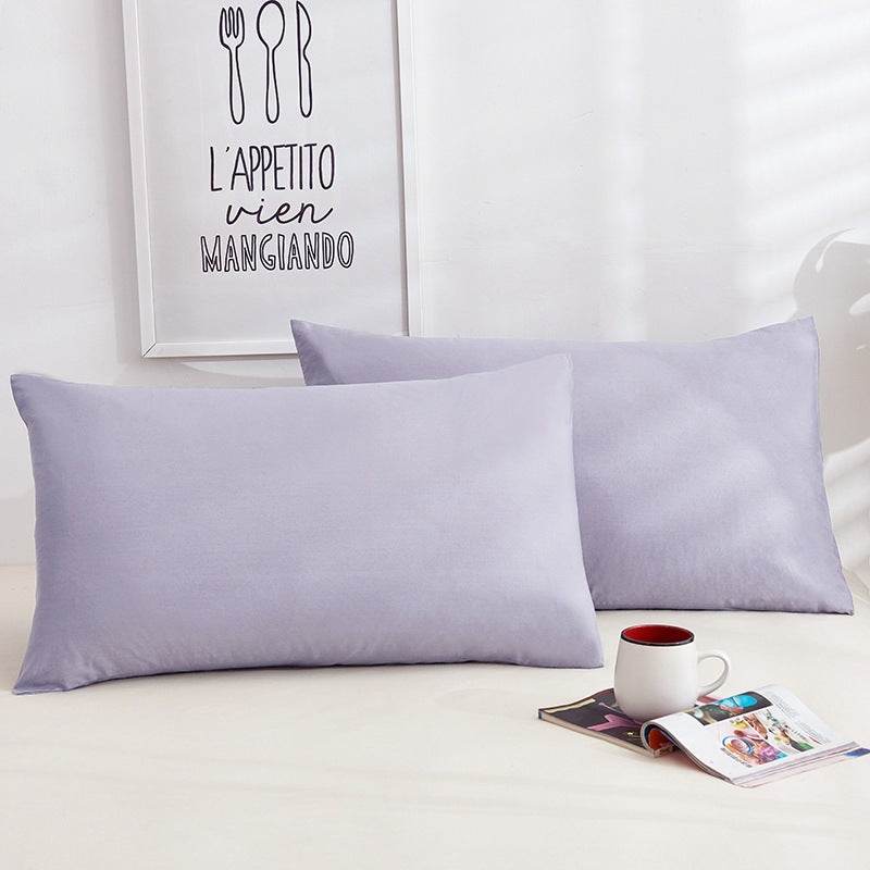Pure Color Cotton Pillowcases A Pair Of Hotel Hotel Cotton 48X74CM - Mubimart