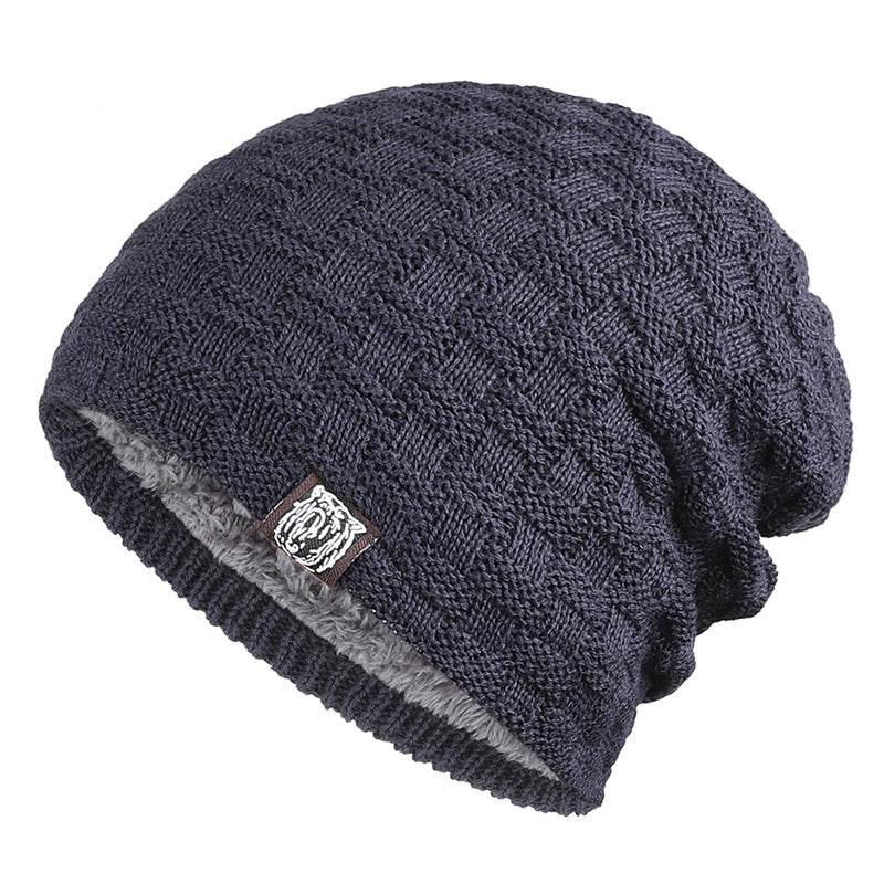 Tiger Label Fleece Warm Men's Hat - Mubimart