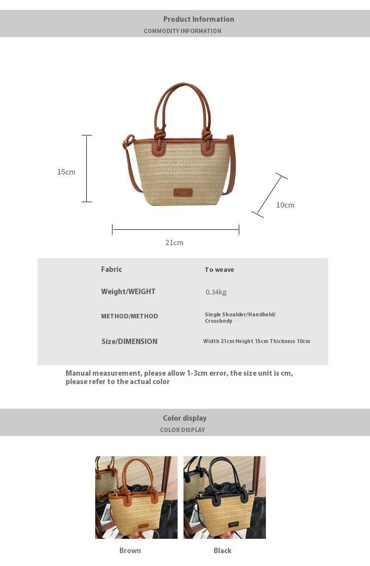 Casual Women Beach Vacation Style Woven Bag - Mubimart