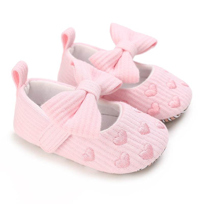 0-1 Years Old Baby Cotton Love Pattern Princess Baby Toddler Shoes - Mubimart