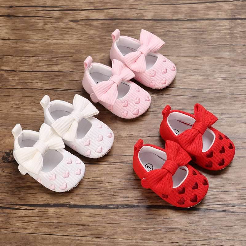 0-1 Years Old Baby Cotton Love Pattern Princess Baby Toddler Shoes - Mubimart