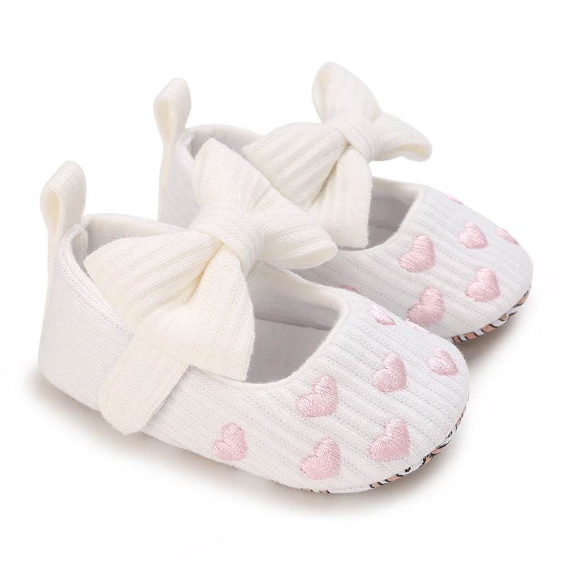 0-1 Years Old Baby Cotton Love Pattern Princess Baby Toddler Shoes - Mubimart