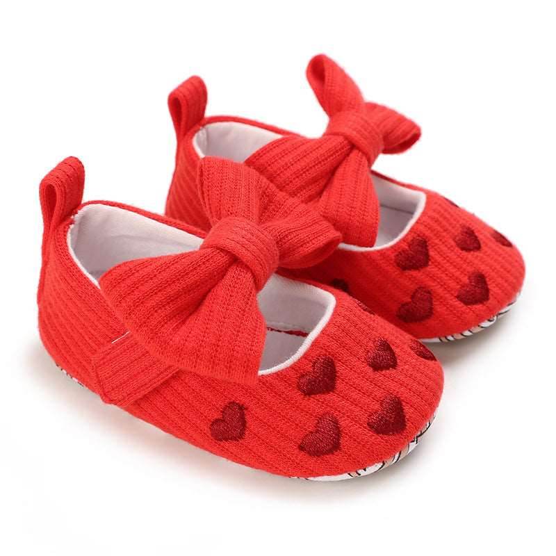 0-1 Years Old Baby Cotton Love Pattern Princess Baby Toddler Shoes - Mubimart