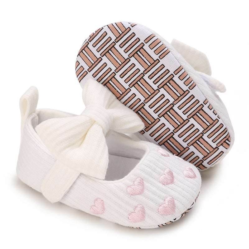 0-1 Years Old Baby Cotton Love Pattern Princess Baby Toddler Shoes - Mubimart