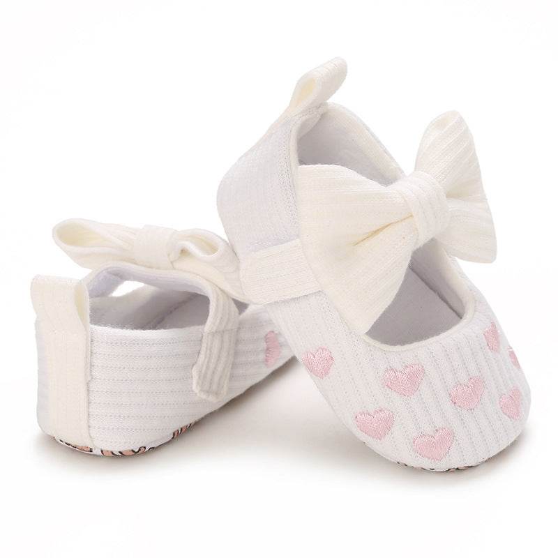 0-1 Years Old Baby Cotton Love Pattern Princess Baby Toddler Shoes - Mubimart