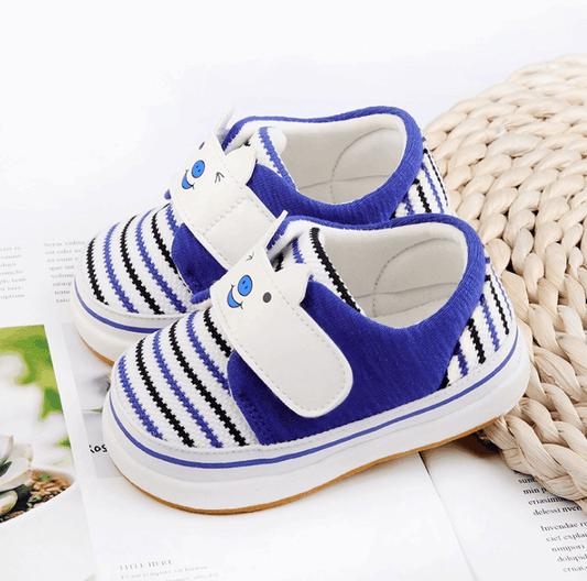 0-2 baby toddler shoes soft bottom striped cotton - Mubimart