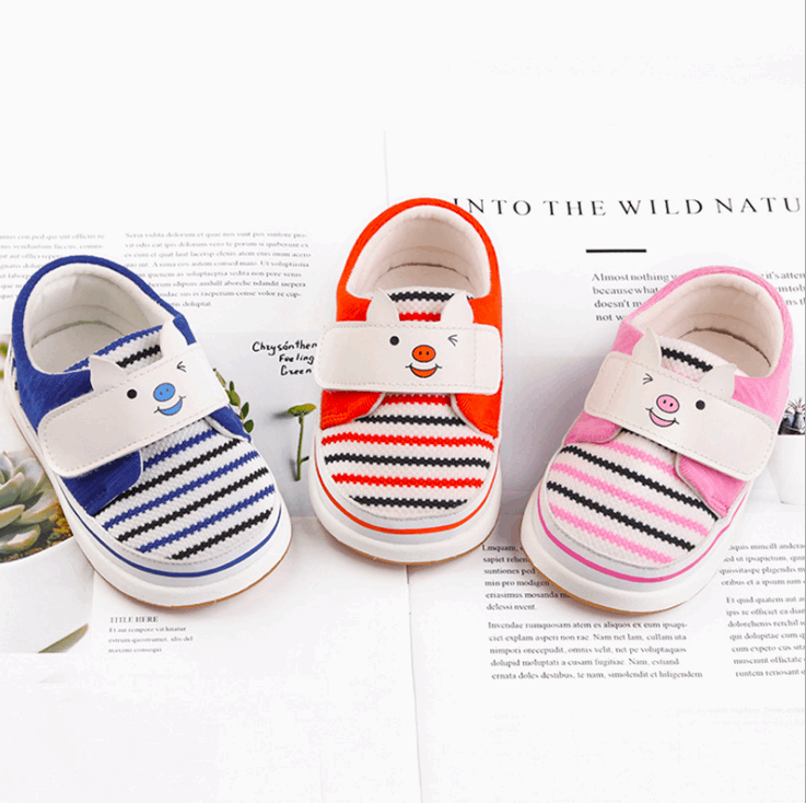 0-2 baby toddler shoes soft bottom striped cotton - Mubimart -  