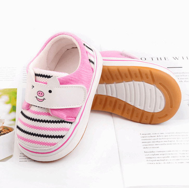 0-2 baby toddler shoes soft bottom striped cotton - Mubimart