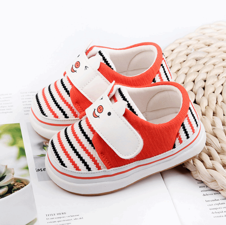 0-2 baby toddler shoes soft bottom striped cotton - Mubimart -  